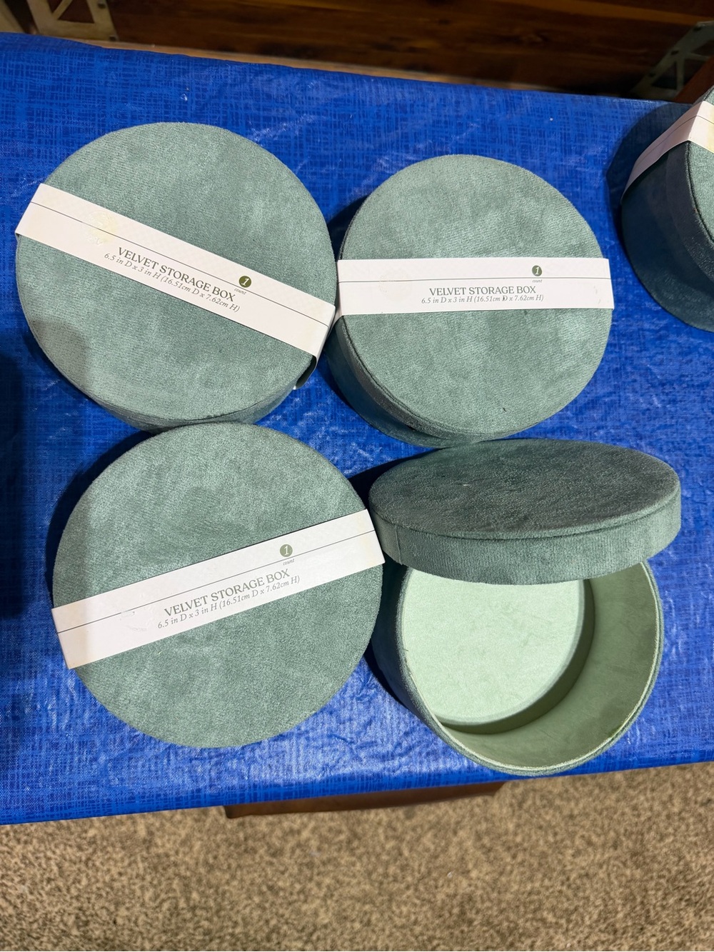 Target Velvet Storage Box - Sage Green Round Jewelry Case